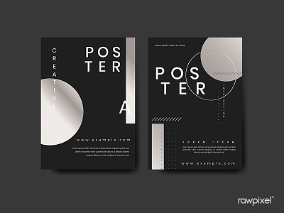 Minimal poster template vector set illustration memphis design silver template design templatedesign vector