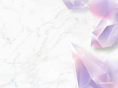 Crystal frame design on marble background vector