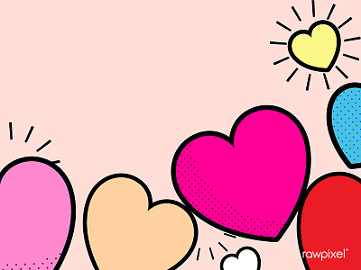 Pop heart background design vector background design heart illustration love pink pop art vector
