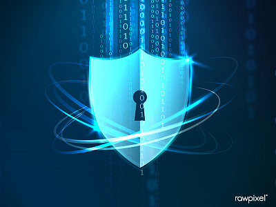 Futuristic lock shield protection vector access antivirus background binary blue blue background business code coding communication crime cyber cybersecurity cyberspace data design digital firewall illustration vector