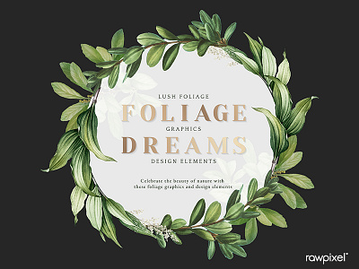 Tropical foliage dreams wreath design vector background green illustration leaves vector wreath