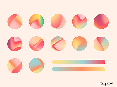 Summer gradient social media template vector set