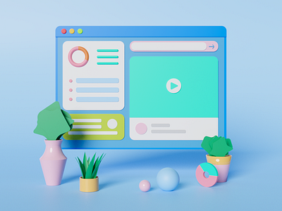 Dashboard 3D Illustration