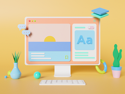 Web Design 3D Illustration