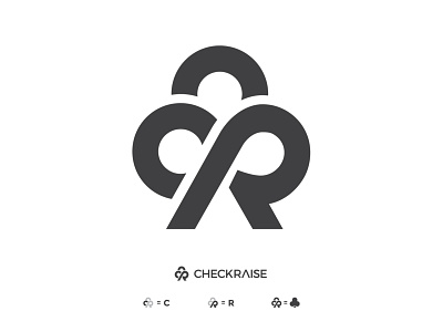 CheckRaise brandmark cards club creative flat design icon initial letters