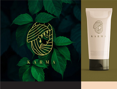 Karma beauty brand identity branding face minimal skincare women