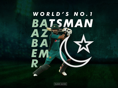 BaberAzam athlete bold creative cricket poster