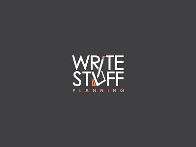 Write Stuff Planning Logo Design notepad orange pencil stationary text typography