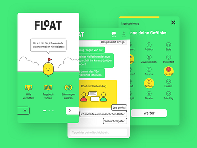 Float App app branding chat app chat bot chatbot design diary flat icon illustration landing page logo minimal type typography ui ux