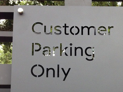 BSS Parking Sign metal minimal sign type