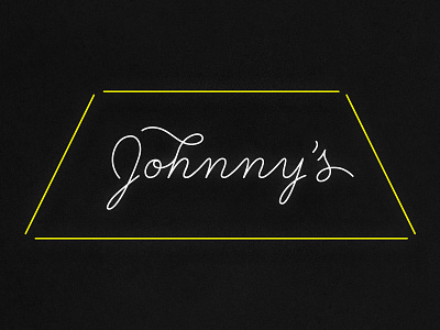 Johnny's Gold Brick bar icon identity logo minimal neon typography