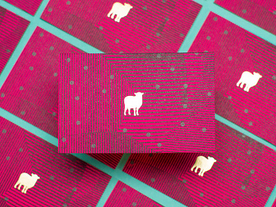 Black Sheep business cards branding business card dots grey grunge illustration magenta pattern pink sheep stationery