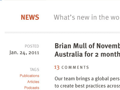 NL News blog comments minimal typography web design