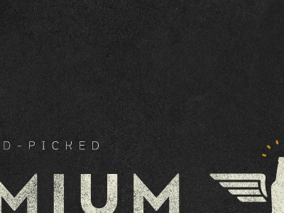 Premium beer grunge identity logo typography vintage wings