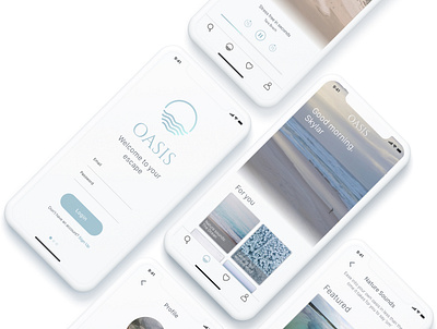 OASIS | UX UI Design | Native iOS Meditation app app branding design minimal mobile app design mobile design mobile ui typography ui ux uxui