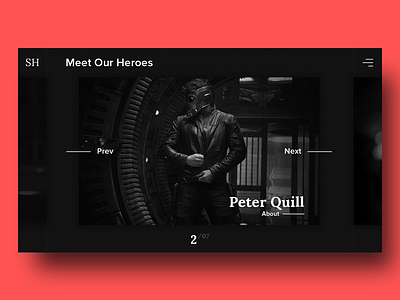 Super Hero Agency design guardians of the galaxy peter quill slilder super hero web website