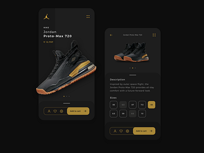 Nike Jordan shoes Mobile App UX UI Design