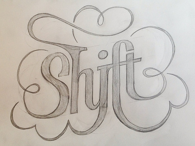 Shift hipster t-shirt logo (WIP) design handlettering lettering ligatures logo sketch typography