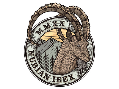 Order NOW !!! Goat logo vintage, nubian ibex animal wildlife.