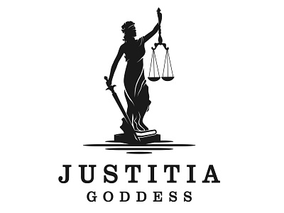 Attorney and Law Logo Lady Justice, justitia goddess. attorney balance black crime gavel goverment human illustration judge judgment justice law law firm lawyers legal logo rule silhouette simple woman