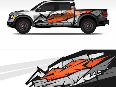 Car wrap decal livery vector design.