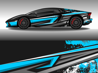 Car wrap decal livery vector design.