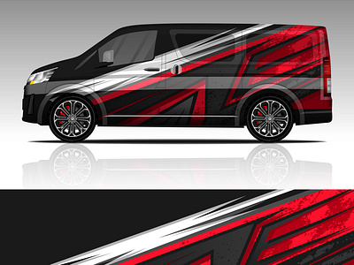 Car wrap decal livery vector design.