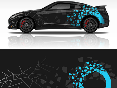 Car wrap decal livery vector design.