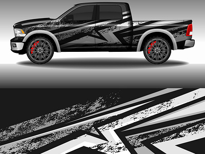 Wrap car decal livery vector design.