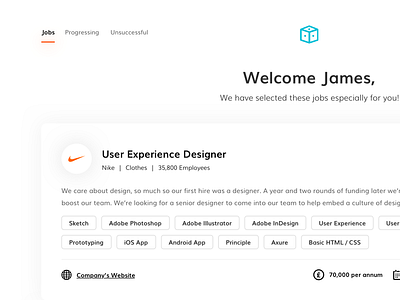 OneApp - job search in one place designer developer job responsive search sketch ui ux web
