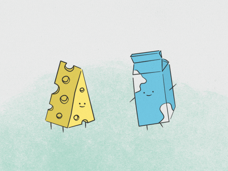Some Dairy 2d animation cheese dairy illustration milk minimal