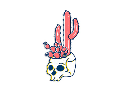 Skull Planter blue cacti cactus flowers pink planter plants skull yellow