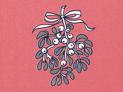 Mistletoe bow christmas design holiday illustration mistletoe spirit vector winter