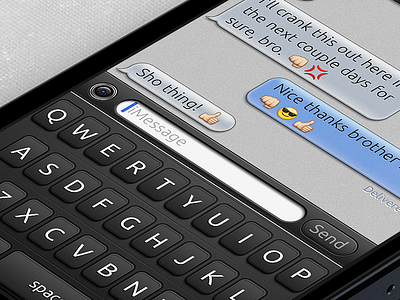 MiOS7 Chatkit theme apple balloons bubbles chat dark gray ios iphone keyboard