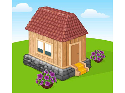 Isometric vector house cartoon design game house isometric vector