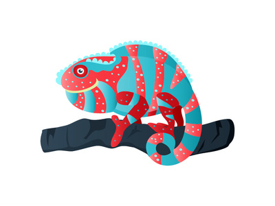 Chameleon800x600 animal cartoon chameleon character design gradient iguana illustration jungle reptile vector