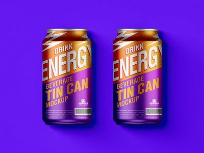 Free Beverage Tin Cans Mockup