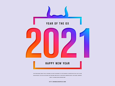 Free Happy New Year 2021 Year of the OX Template 2021 2021 banner 2021 new year 2021 template banner banners download free freebies happy new year 2021 psd template templates