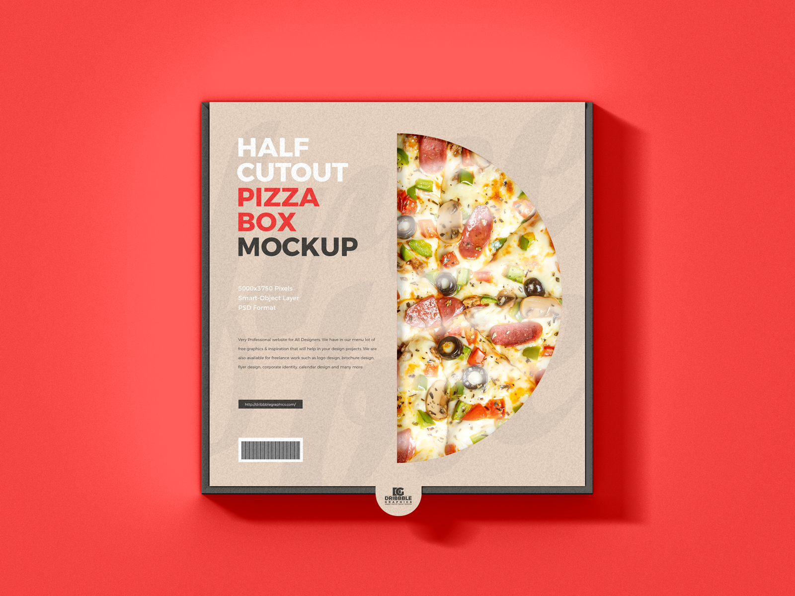 Open Pizza Box Mockup - Design Cuts