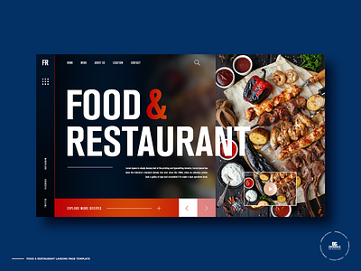 Free Food & Restaurant Landing Page Template branding design download free freebie graphic design graphics landing page print psd template templates ui ui ux ux web web design website