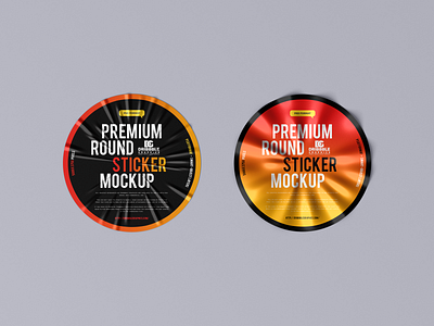 Free Round Sticker Mockup