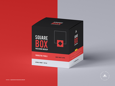Free Square Box Mockup packaging mockup