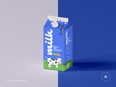 Free Milk Carton Box Mockup packaging mockup