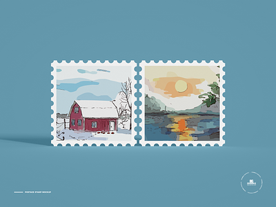 Free Postage Stamp Mockup stamp mockup