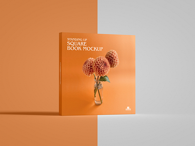 Free Square Book Mockup branding mockup