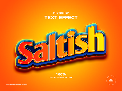 Free Saltish 3D Photoshop Text Effect 3d design font free freebie mockup photoshop text effect psd template text text effect