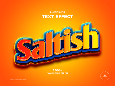 Free Saltish 3D Photoshop Text Effect