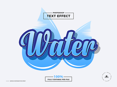 Free Water Photoshop Text Effect calligraphy download effect font free free template freebie mockup photoshop photoshop text effect psd template text text effect typography