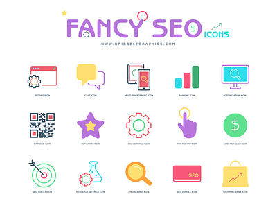 25 Free Flat Fancy Seo Icons 2018