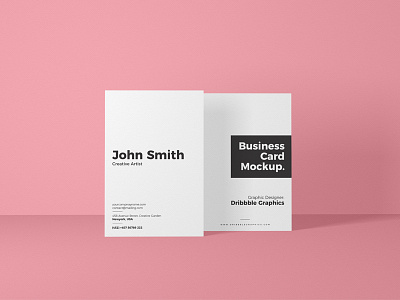 Free Vertical Front View Business Card Mockup